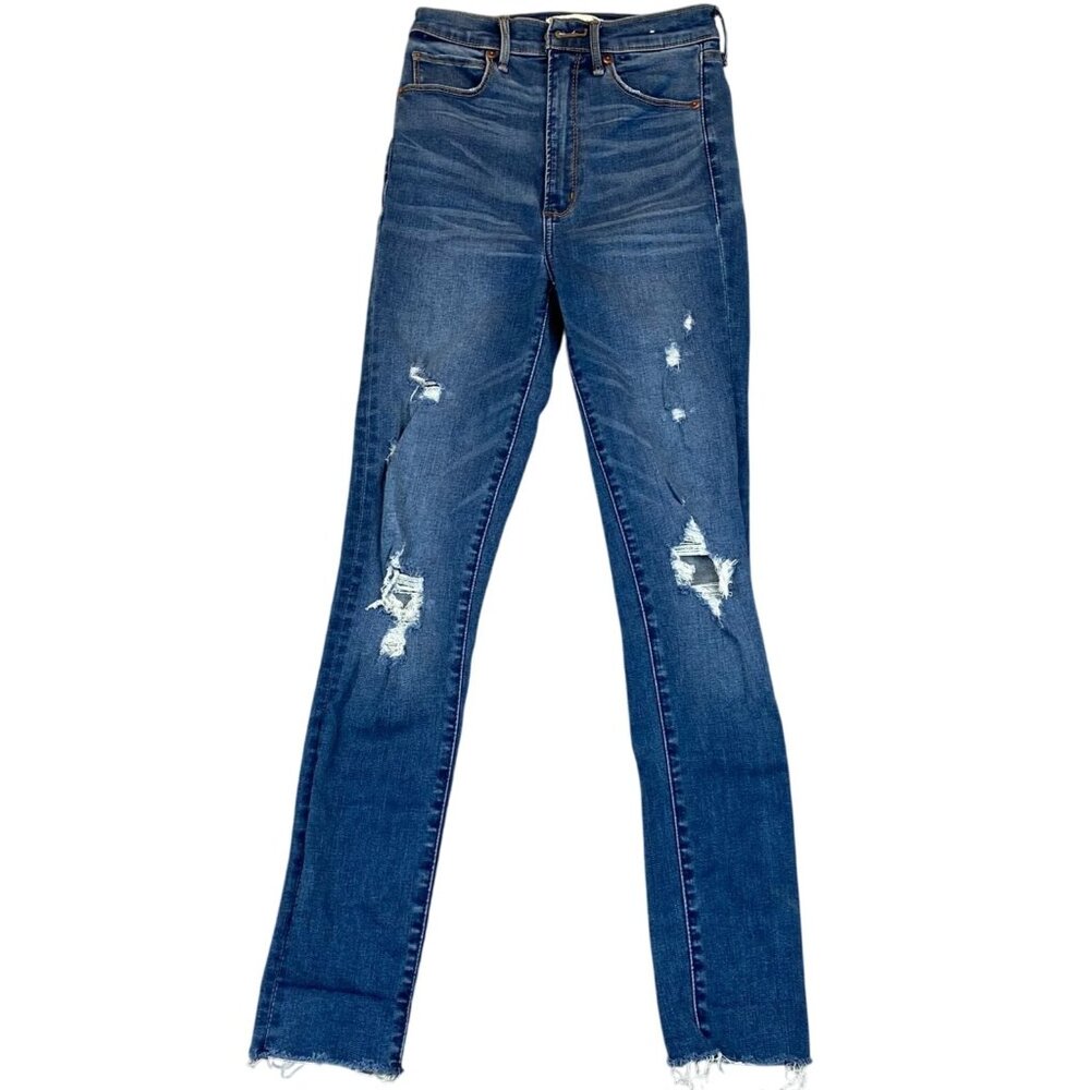 Abercrombie & Fitch Womens Jeans 25/0 Distressed Skinny High Rise Blue Denim